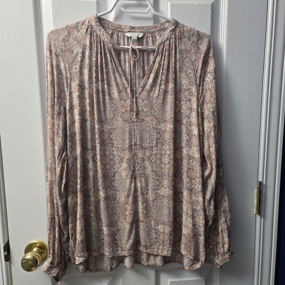 Lucky Brand Blush Paisley Blouse